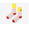 Hot sale Plaid design white cotton fashion funny woman  custom Leisure  wholesale  happy socks